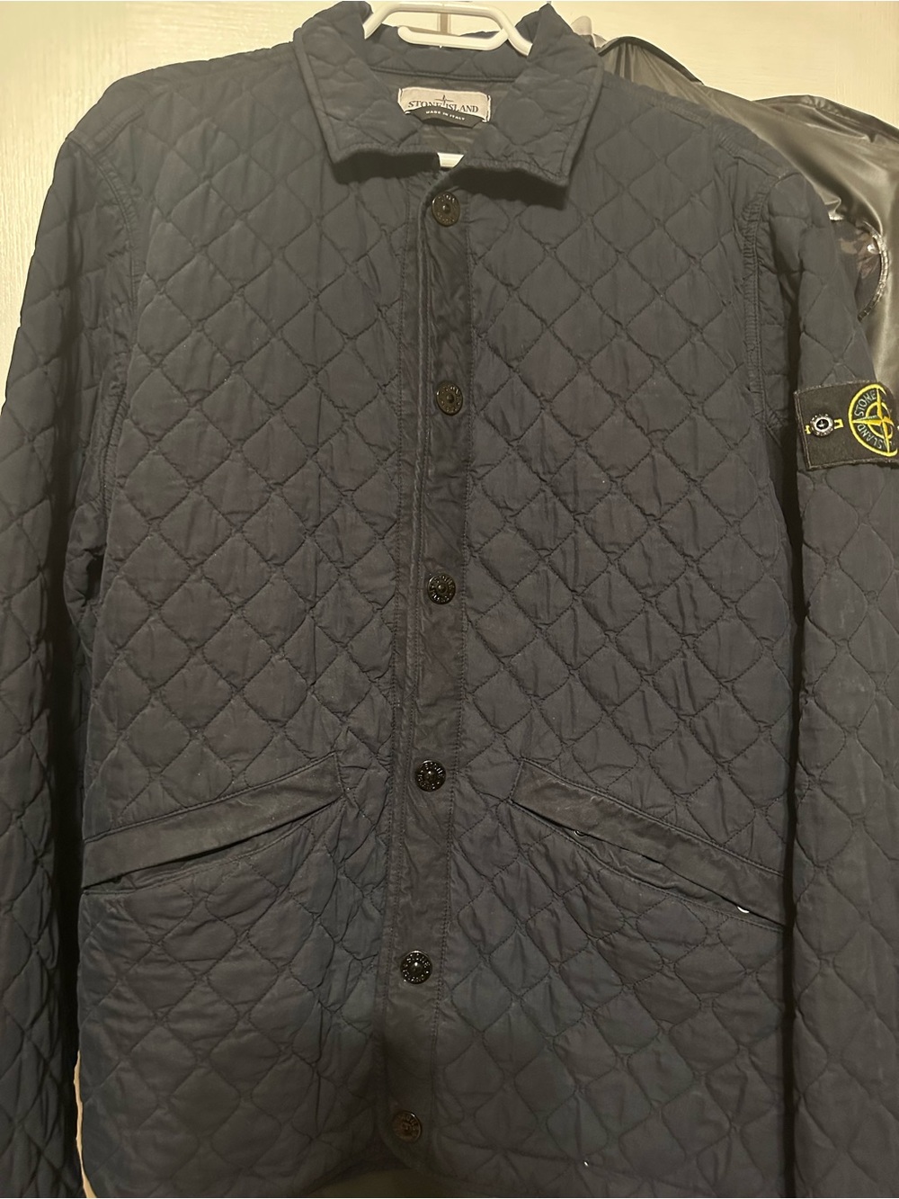 Stone Island Quilted Navy Shirt Jacket